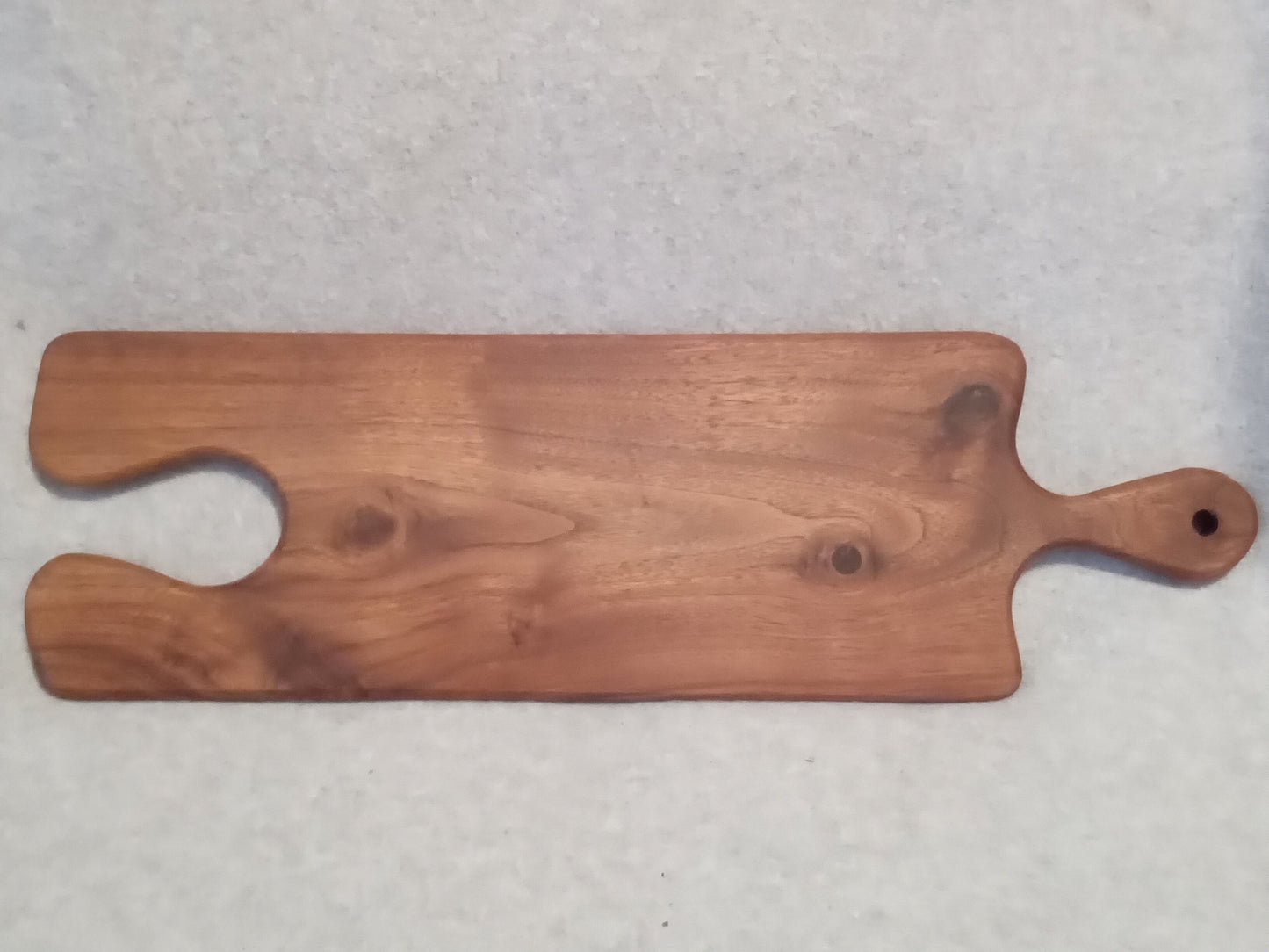 Black Walnut Charcuterie Board with wine glass holder